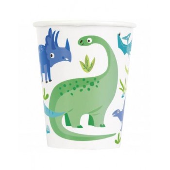 P/8 VASO PAPEL DINOSAURIOS