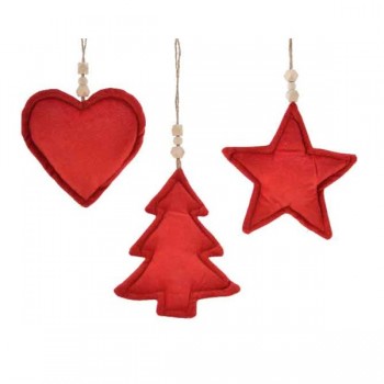 COLG.FIG.NAVIDAD VELVET ROJO