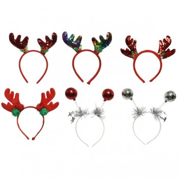 DIADEMA RENO/BOLAS ROJO PLATA