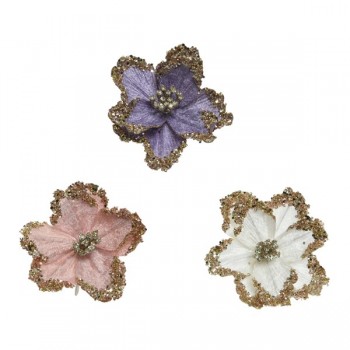 FLOR 18CM TELA C/CLIP SURT.