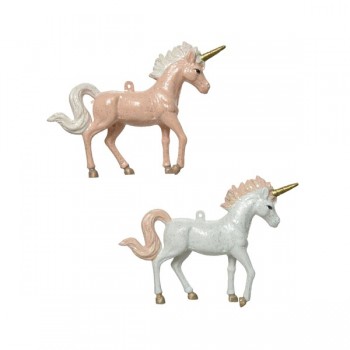 COLG.UNICORNIO 10CM ROSA/BLCO