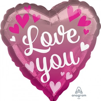 GLOBO CORAZON LOVE YOU ROSA