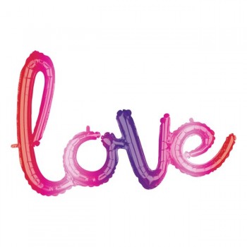 GLOBO LETRAS LOVE ROJO SATIN