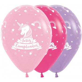 B/12 GLOBO F.CUMPLE UNICORNIO