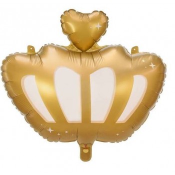 GLOBO CORONA ORO CORAZON 53X43
