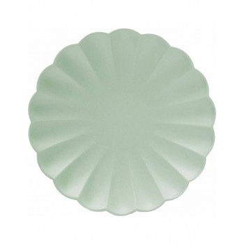 P/8 PLATO FLOR 18CM VERDE PAST