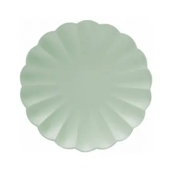 P/8 PLATO FLOR 18CM VERDE PAST