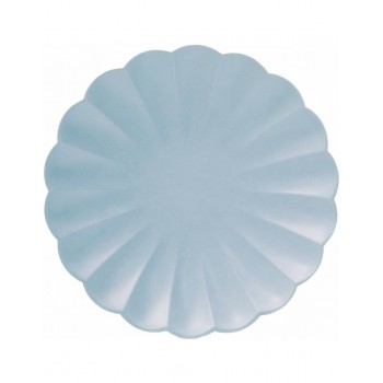 P/8 PLATO FLOR 18CM AZUL PASTE