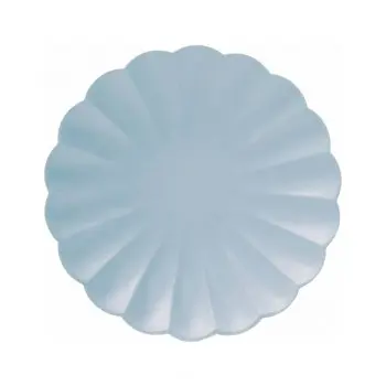 P/8 PLATO FLOR 23CM AZUL PASTE