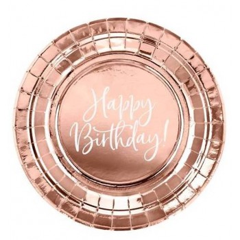 P/6 PLATO 18CM ORO ROSA H.B.