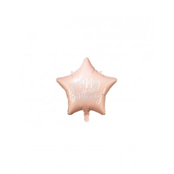 GLOBO ESTRELLA ROSA HAPPY BDAY