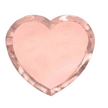 P/6 PLATO CORAZON ORO ROSA