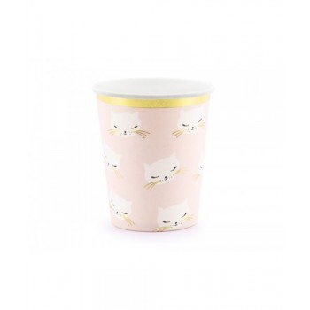 P/6 VASO ROSA GATITOS