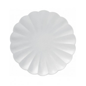 P/8 PLATO FLOR 18CM BLANCO