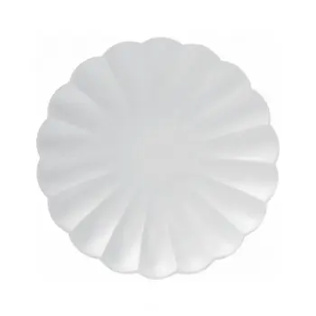 P/8 PLATO FLOR 18CM BLANCO
