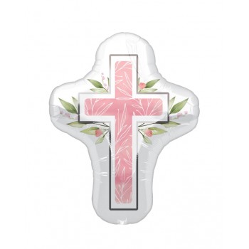 GLOBO CRUZ COMUNION ROSA