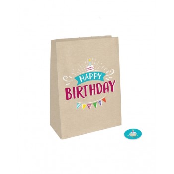 BOLSA PAPEL C/PEGATINAS BDAY