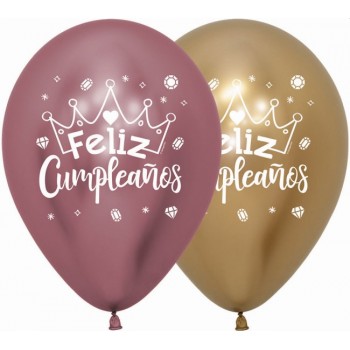 B/12 GLOBO REFLEX CUMPLE CORON