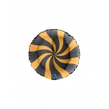 GLOBO 18"CARAMELO NEGRO/ORO