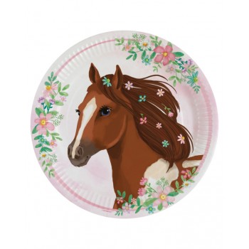 P/8 PLATO 23CM CABALLOS FLORES
