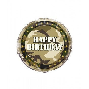 GLOBO 18"CAMUFLAJE HAPPY BDAY
