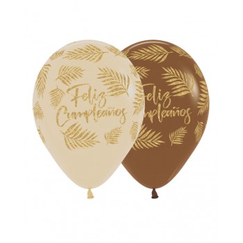 B/12 GLOBO FELIZ CUMPLE PALMAS