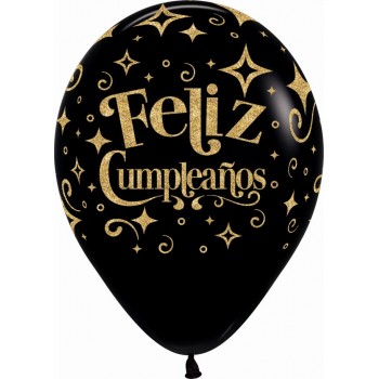 B/12 GLOBO R12 NEGRO FELIZ CUM