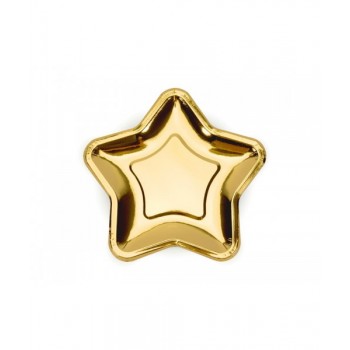 P/6 Plato Estrella Oro 18Cm