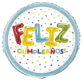 GLOBO 18"FELIZ CUMPLEAÑOS