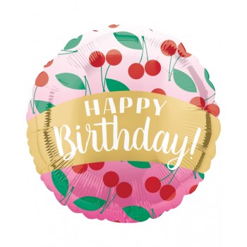 GLOBO 18"HAPPY BDAY CEREZAS