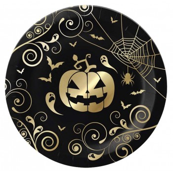 P/6 PLATO CALABAZA ORO 23CM