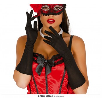 PAR GUANTES NEGROS 42CM
