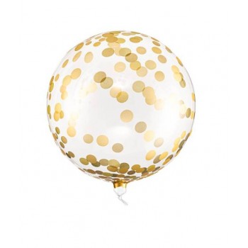 GLOBO ORBZ CRISTAL CONFETTI OR