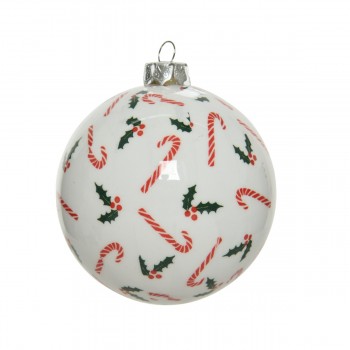 BOLA NAVIDAD 8CM BASTON CARAME