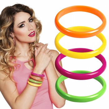 P/4 PULSERAS ANCHAS FLUOR