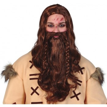 PELUCA+BARBA VIKINGO TRENZA