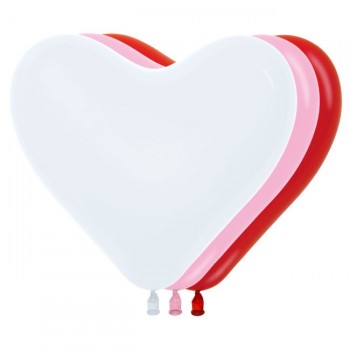 B/12 GLOBO CORAZON BL/ROJ/ROS