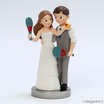 FIGURA PASTEL NOVIOS PADEL