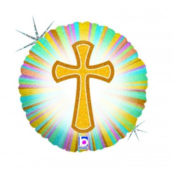 GLOBO 18" CRUZ ORO