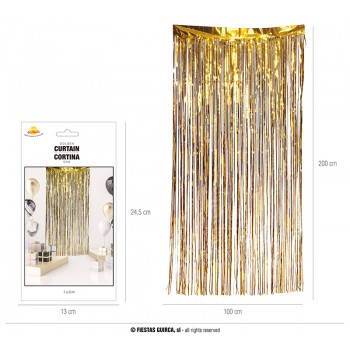 CORTINA FLECOS ORO 100X200CM