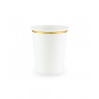 P/6 VASO BLANCO BORDE ORO