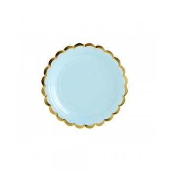 P/6 PLATO AZUL 18C BORDE ORO
