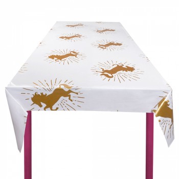 MANTEL UNICORNIO ORO 130X180