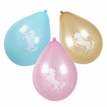 P/6 GLOBOS UNICORNIO SURT