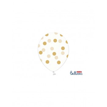 GLOBO 12"CRISTAL TOPOS ORO