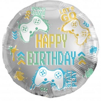 GLOBO 18"HAPPY BDAY VIDEOJUEGO