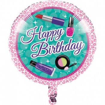 GLOBO 18"HAPPY BDAY MAQUILLAJE