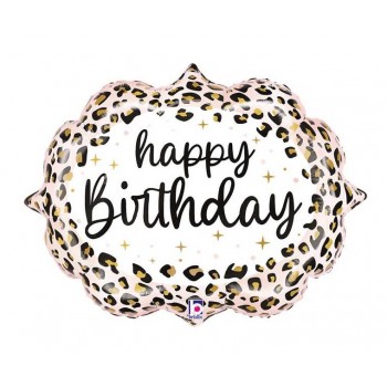GLOBO 33" HAPPY BDAY.LEOPARDO