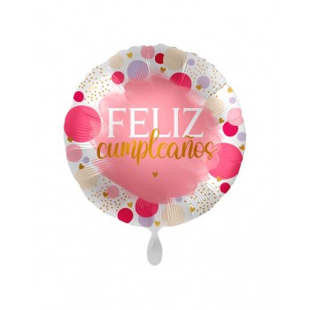 GLOBO 17"FELIZ CUMPLEAÑOS ROSA