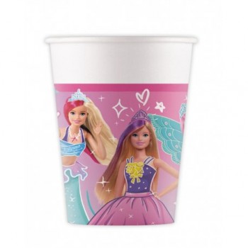 P/8 VASO BARBIE PAPEL